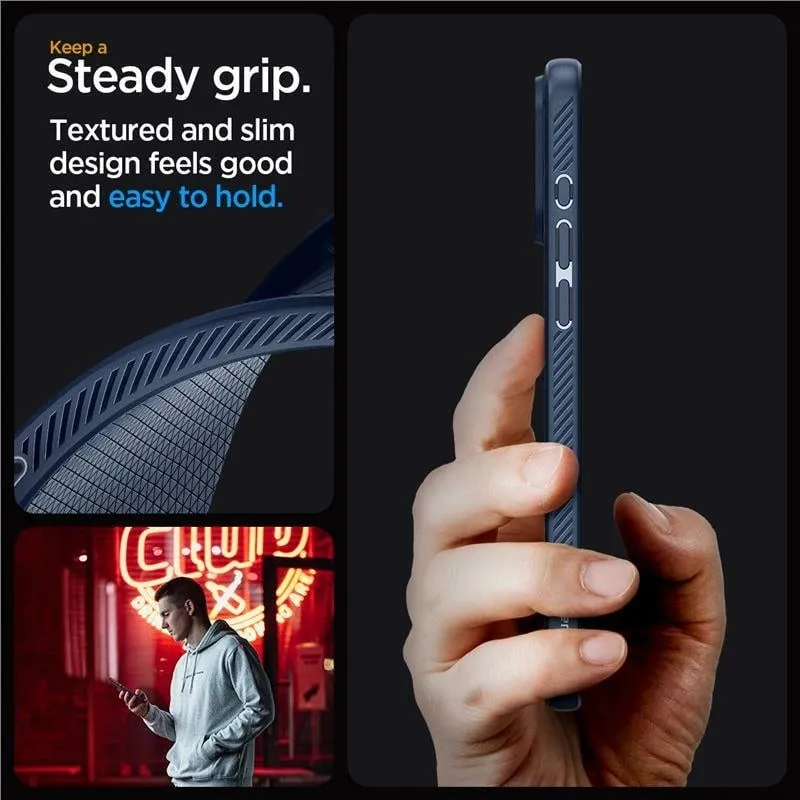 Mbështjellës Spigen Liquid Air për iPhone 15 Pro Max, Blu - 7