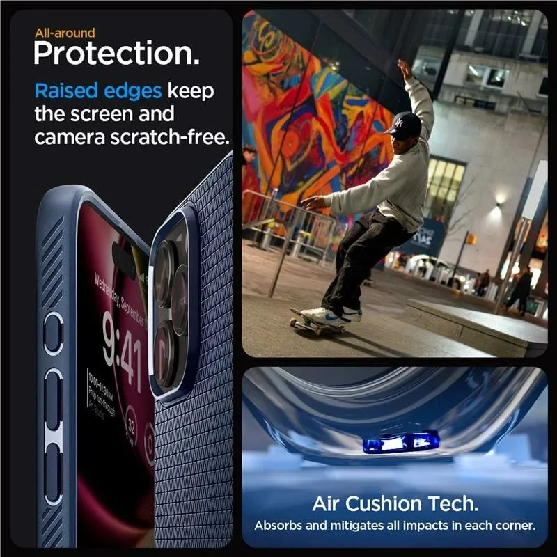 Mbështjellës Spigen Liquid Air për iPhone 15 Pro Max, Blu - 8