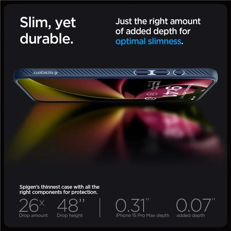Mbështjellës Spigen Liquid Air për iPhone 15 Pro Max, Blu - 9