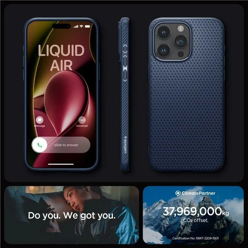 Mbështjellës Spigen Liquid Air për iPhone 15 Pro Max, Blu - 10
