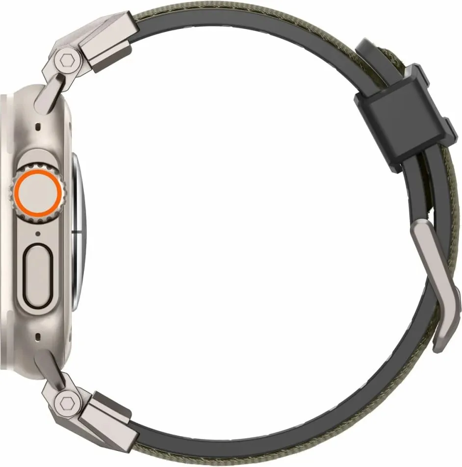 Rrip dore Spigen DuraPro Armor për Apple Watch 49mm 46mm 45mm 44mm, metal najlon TPU, jeshile ushtarake - 3