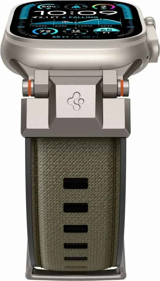 Rrip dore Spigen DuraPro Armor për Apple Watch 49mm 46mm 45mm 44mm, metal najlon TPU, jeshile ushtarake - 8