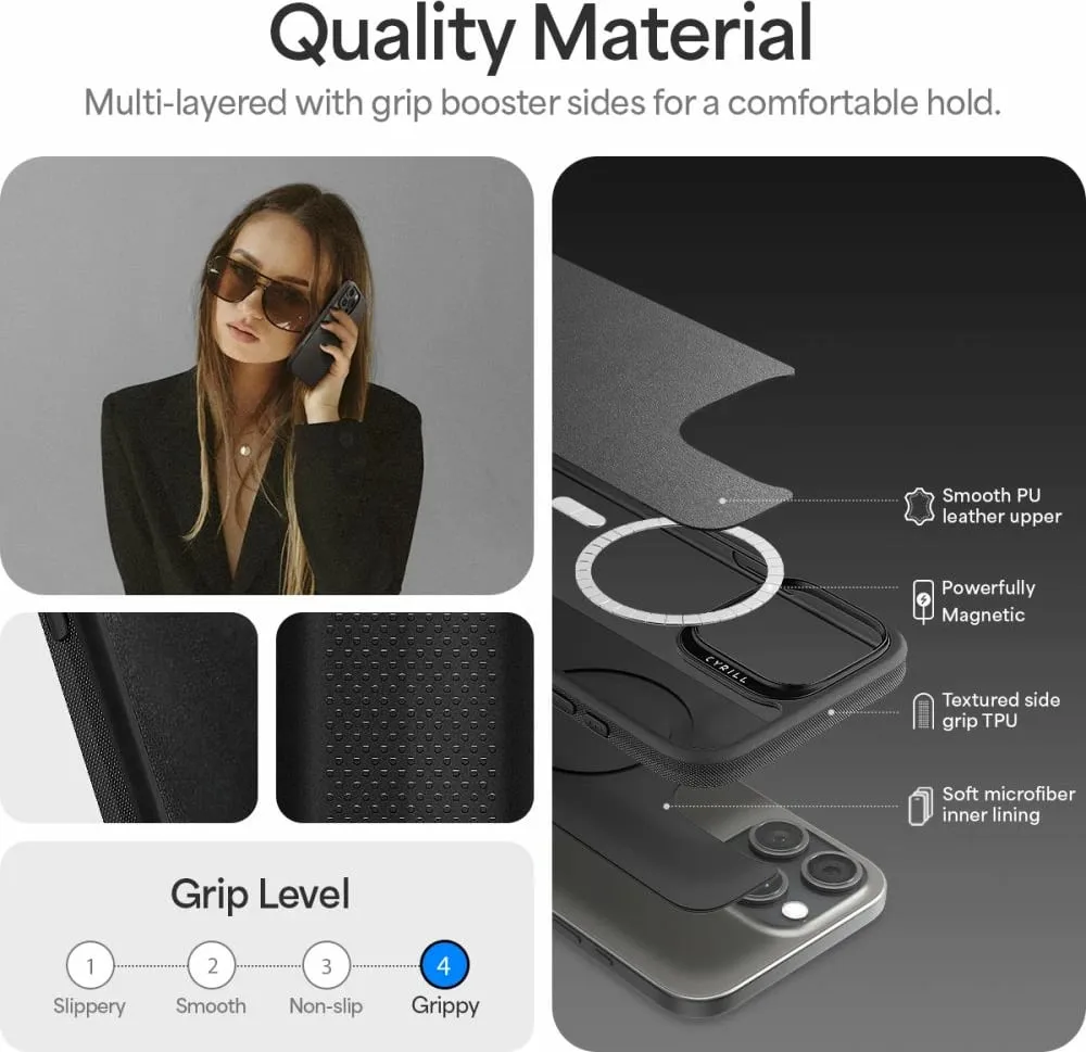 Mbështjellës për iPhone 16 Pro Spigen Cyrill Kajuk MagSafe, i zi - 6