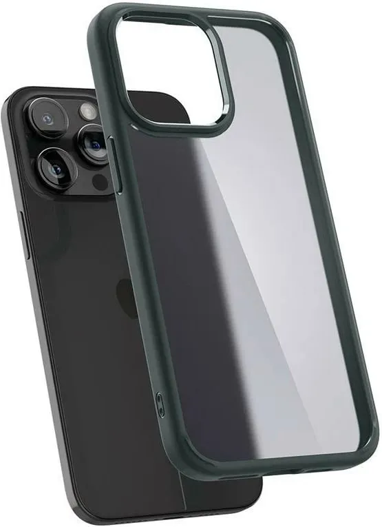 Mbështjellës për iPhone 15 Pro Spigen Ultra Hybrid, i gjelbër - 9