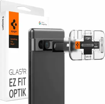 Mbrojtëse xhami për kamera Spigen, Google Pixel 7a, xham i temperuar, e zezë