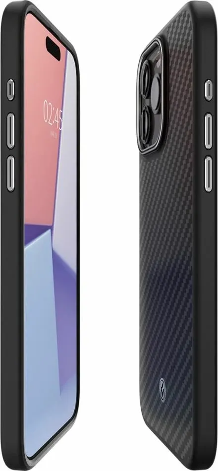 Mbështjellës Spigen Enzo Aramid Mag me MagSafe për iPhone 15 Pro Max, e zezë - 5