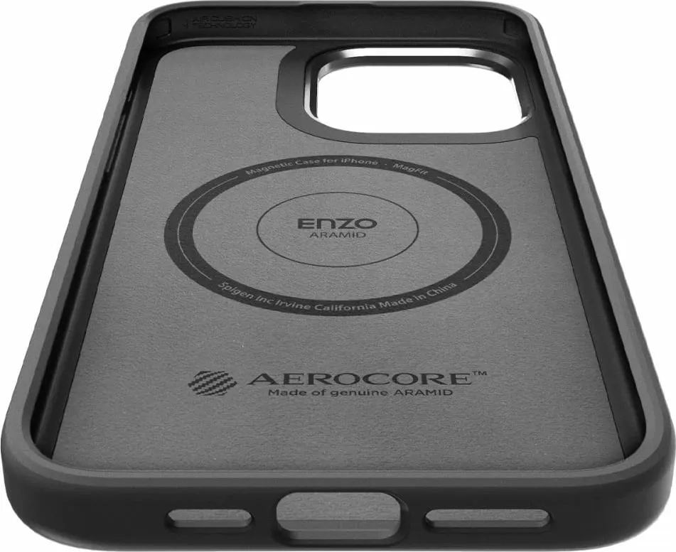 Mbështjellës Spigen Enzo Aramid Mag me MagSafe për iPhone 15 Pro Max, e zezë - 7