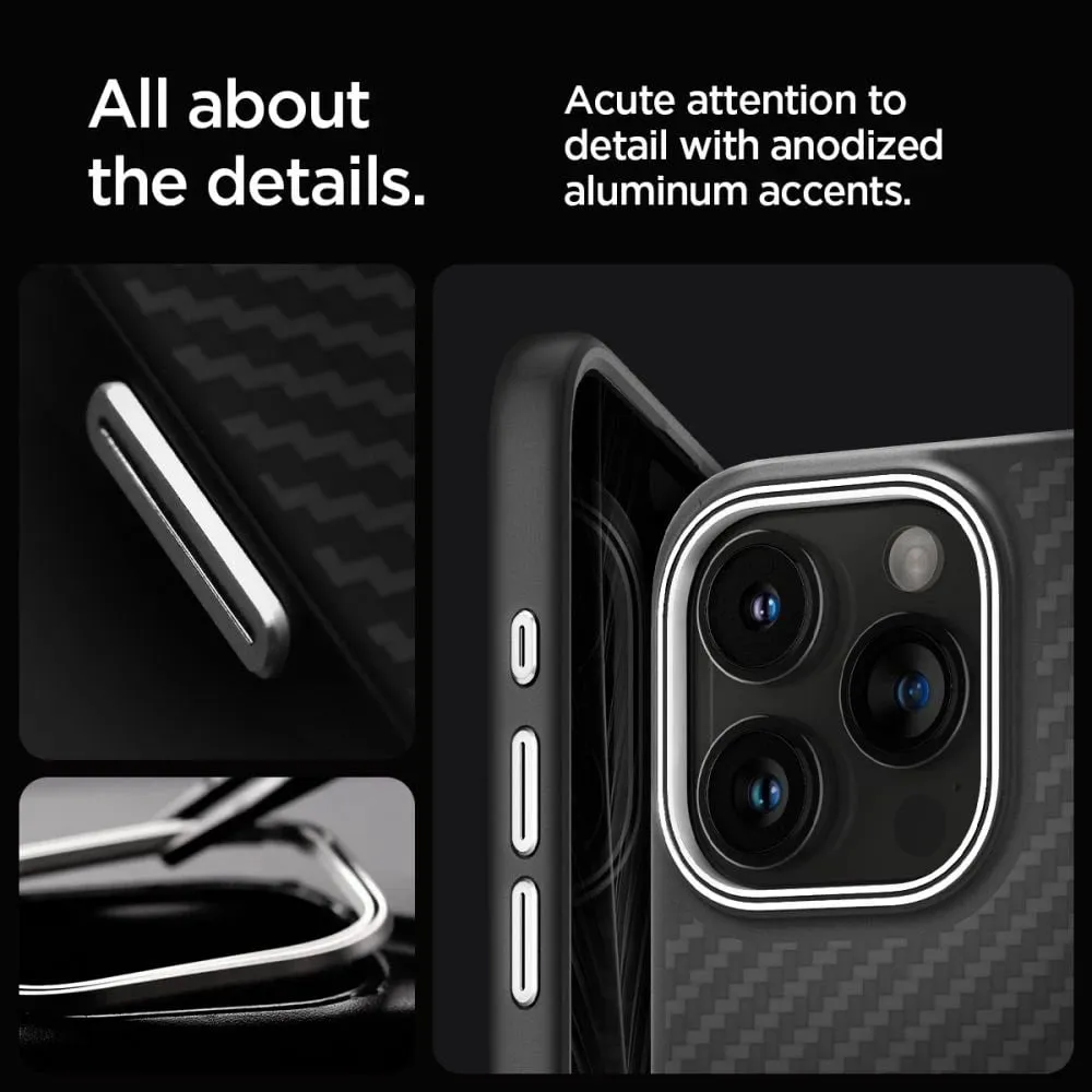 Mbështjellës Spigen Enzo Aramid Mag me MagSafe për iPhone 15 Pro Max, e zezë - 10