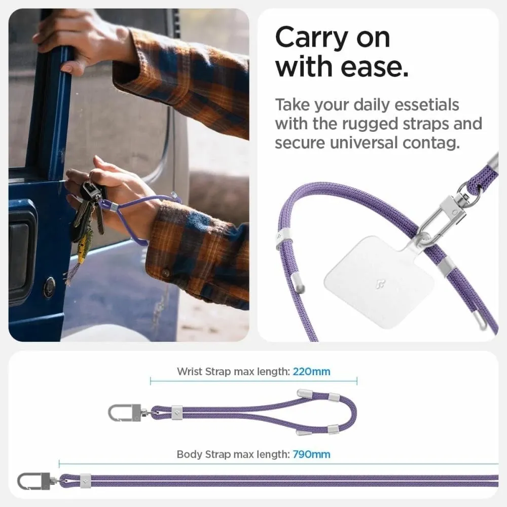 Set litarësh universal Spigen me rrip për trup dhe dorë, vjollcë - 3