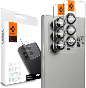 Mbështjellës xhami kamerë Spigen Optik Pro HD Glas.TR EZ FIT për Samsung Galaxy Z Fold 7, i zi, 2 copë