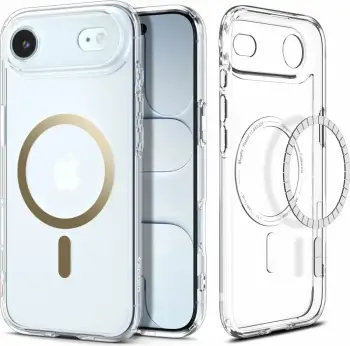 Mbrojtëse telefoni Spigen Ultra Hybrid MagSafe, për iPhone 17 Air dhe 17 Pro, transparente, kornizë e bardhë