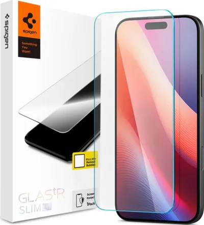 Xham mbrojtës Spigen Glas tR Slim HD, për iPhone 16 Pro, transparencë - 3