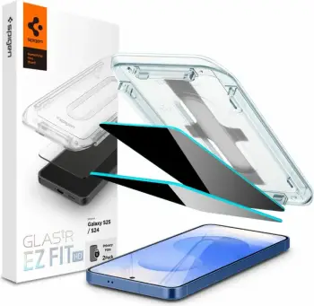 Xham mbrojtës Spigen Glas.TR Ez Fit Privacy HD për Samsung Galaxy S24/S25, 2 copë