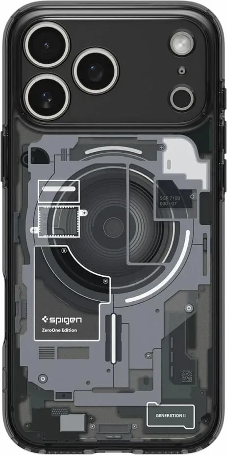 Mbështjellës Spigen Ultra Hybrid MagSafe për iPhone 17 Pro, Zero One, i zi - 2