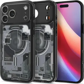 Mbështjellës Spigen Ultra Hybrid MagSafe për iPhone 17 Pro, Zero One, i zi