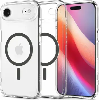 Mbulesë telefoni Spigen Ultra Hybrid MagSafe për iPhone 17 Pro, transparente, kornizë grafit