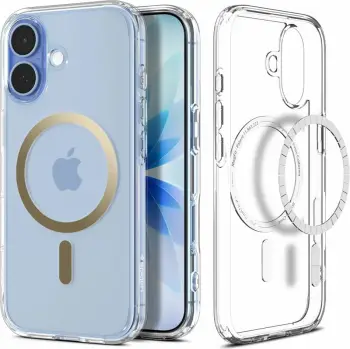 Mbështjellës, Spigen, Ultra Hybrid MagSafe, për iPhone 17, TPU+PC, me MagSafe, Transparent Gold