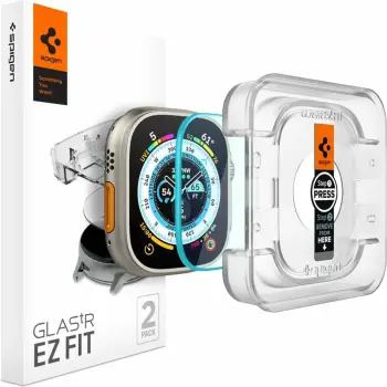 Mbrojtës ekrani Spigen Glas.tR EZ Fit për Apple Watch Ultra 49mm, xham i fortifikuar, paketim 2 copë, transparent