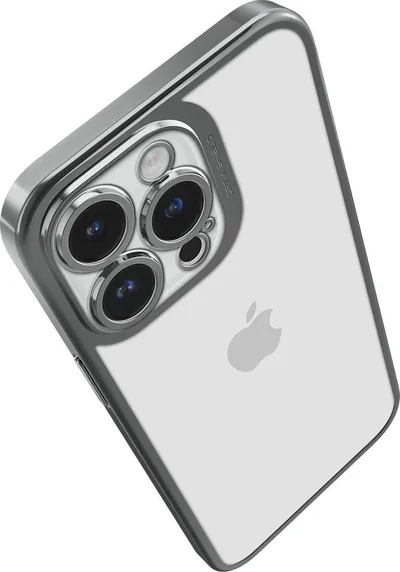 Mbulesë telefoni Spigen Optik Crystal, për iPhone 14 Pro Max, transparente, gri krom - 3