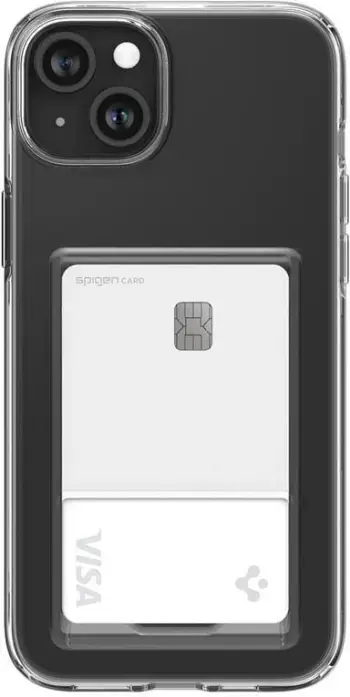 Mbrojtëse telefoni Spigen Crystal Slot, për iPhone 15 Plus, me xhep kartelash, transparente