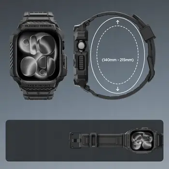Rrip dhe mbrojtëse për Apple Watch Spigen Rugged Armor Pro 2, Series 11 10 46mm, i zi