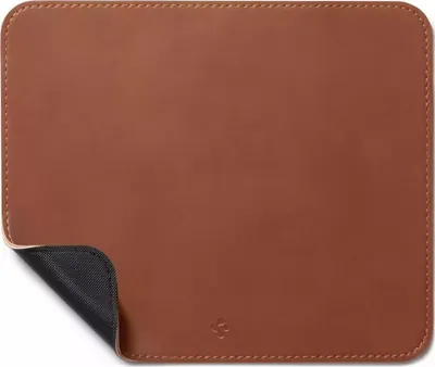 Mouse pad Spigen LD301, PU lëkurë, bazë gome kundër rrëshqitjes, kafe - 1