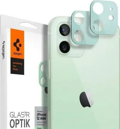 Mbrojtës kamere Spigen për iPhone 12, i gjelbër - 1