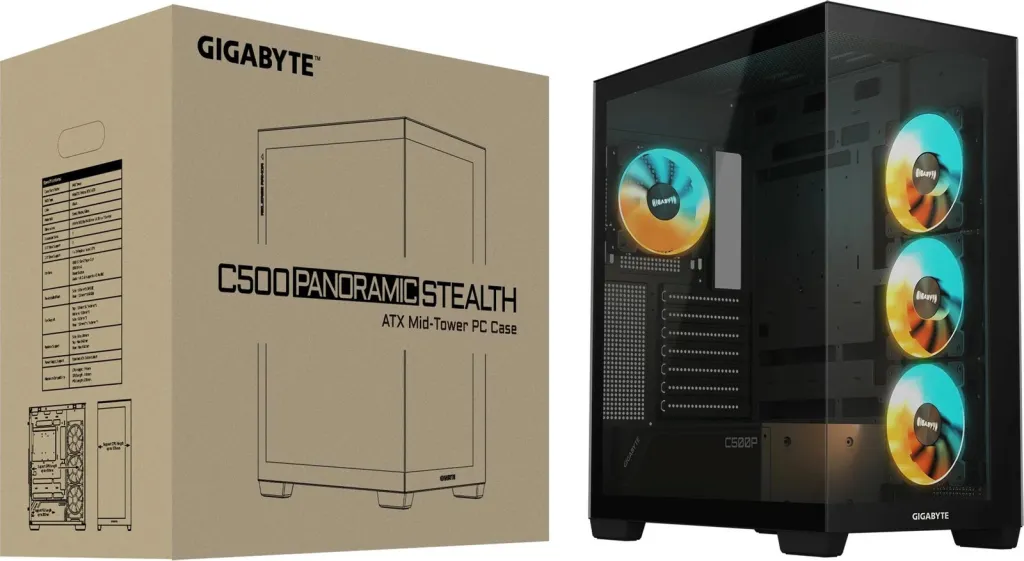 Kasë Gigabyte GB-C500P ST RGB, midi tower, e zezë - 1