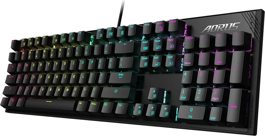 Tastierë mekanike Gigabyte AORUS K1, Cherry MX Red, RGB, full-size, e zezë - 3