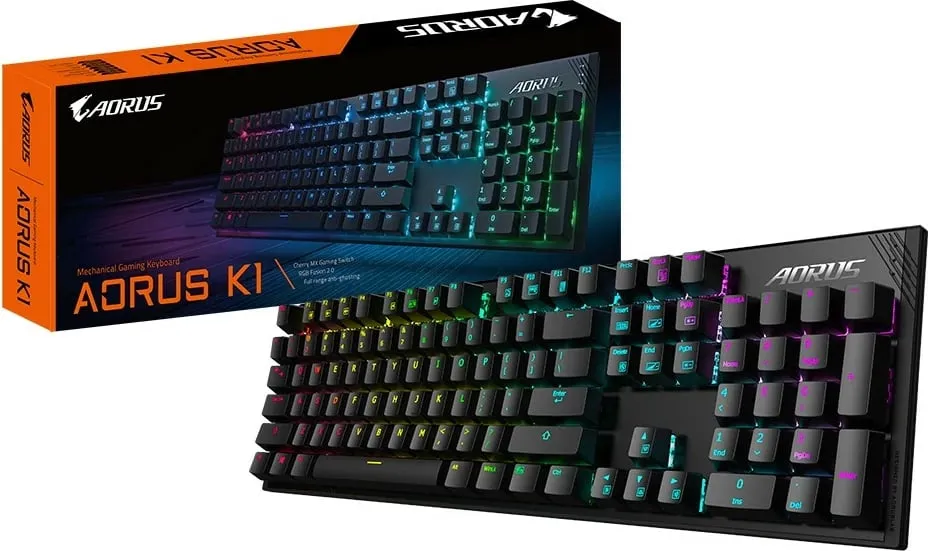 Tastierë mekanike Gigabyte AORUS K1, Cherry MX Red, RGB, full-size, e zezë - 8