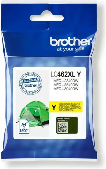 Toner Brother LC462XLY, Yellow, për MFC-J2340DW/J3540DW/J3940DW, 1500 faqe