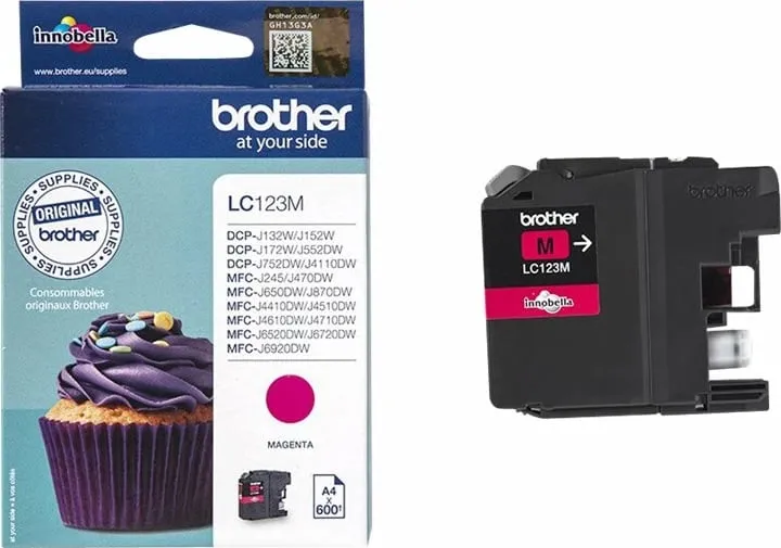 Toner Brother LC123M, Magenta, për printer ink-jet, 600 faqe - 1