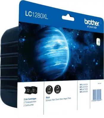 Toner Brother LC1280XLBKBP2DR, 2 copë, 2400 faqe, Twin pack, e zezë