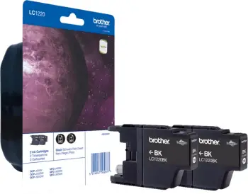 fishek boje, Brother, LC1220BKBP2, për printer inkjet, i zi, paketë dyshe