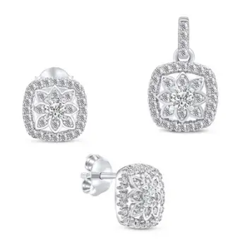 Set stoli Brilio Silver SET217W, vathë + varëse