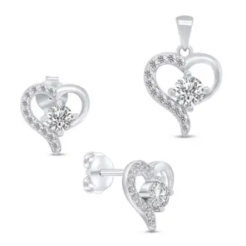 Set stoli Brilio Silver SET219W - vathë + varëse