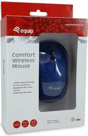 Maus wireless Equip Comfort, optik, ambidextrous, RF, blu - 1
