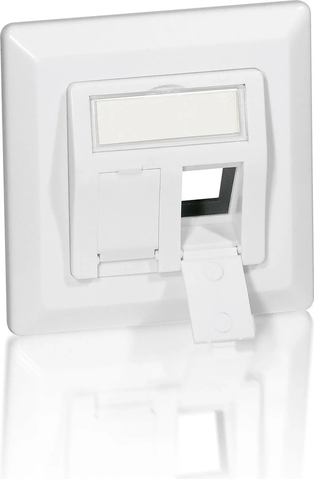 Panel prizash EQUIP 2-Port, i bardhë, 80x80mm - 1