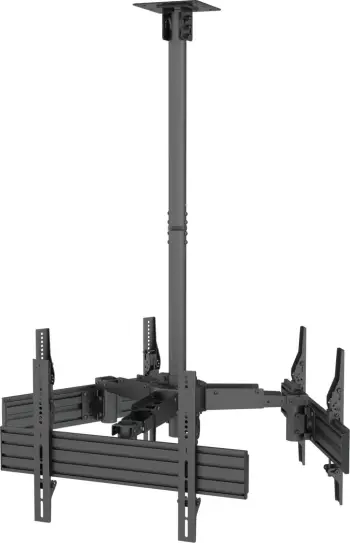 Mbajtës tavani për 3 TV, Equip, 32-65 inç, 90 kg, i zi