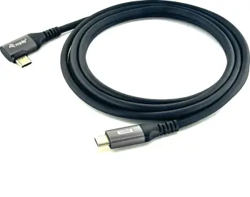 Kabëll USB C në USB C Equip 128893, 3m, 90° kënd, 100W, i zi