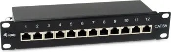Panel rrjeti Equip 326623, 12 porta RJ-45, Cat6a, 10GBase-T, 1U, zi