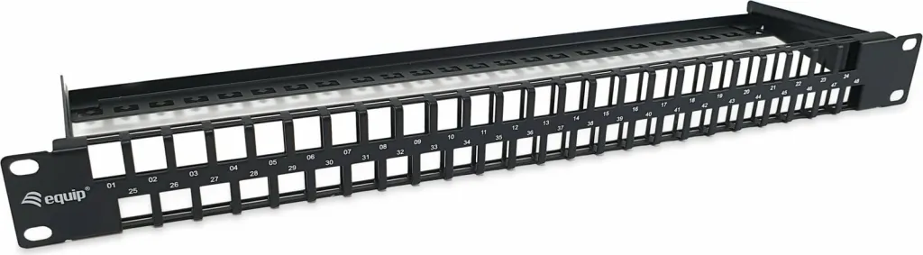 Patch panel LevelOne Equip 769258, 48 porta Keystone Cat6, 1U, i zi - 1
