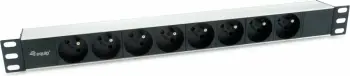 PDU Equip 333313, 1U, 8 dalje, alumini, zi/argjendt