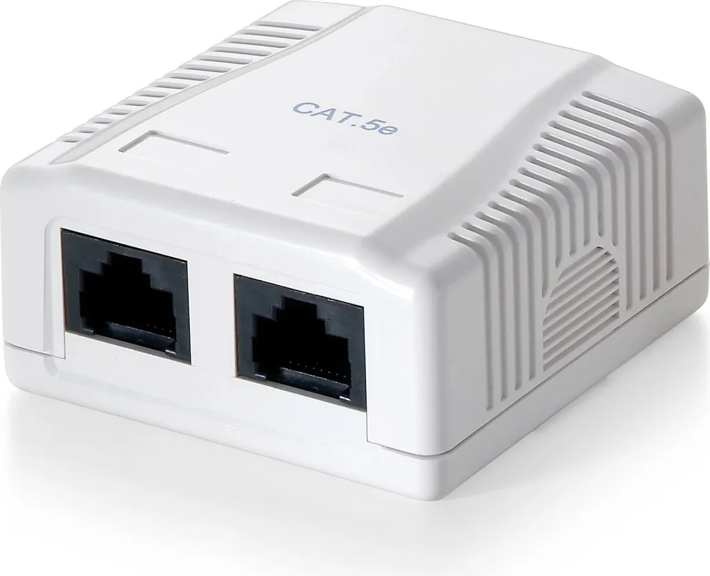 Kutijë sipërfaqësore me 2 porta RJ-45 Equip Cat.5e, e bardhë - 1