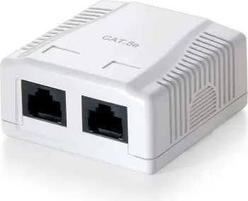 Kutijë sipërfaqësore me 2 porta RJ-45 Equip Cat.5e, e bardhë