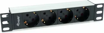 PDU Equip 333311, 1U, 4 dalje, alumini, zi/argjendt