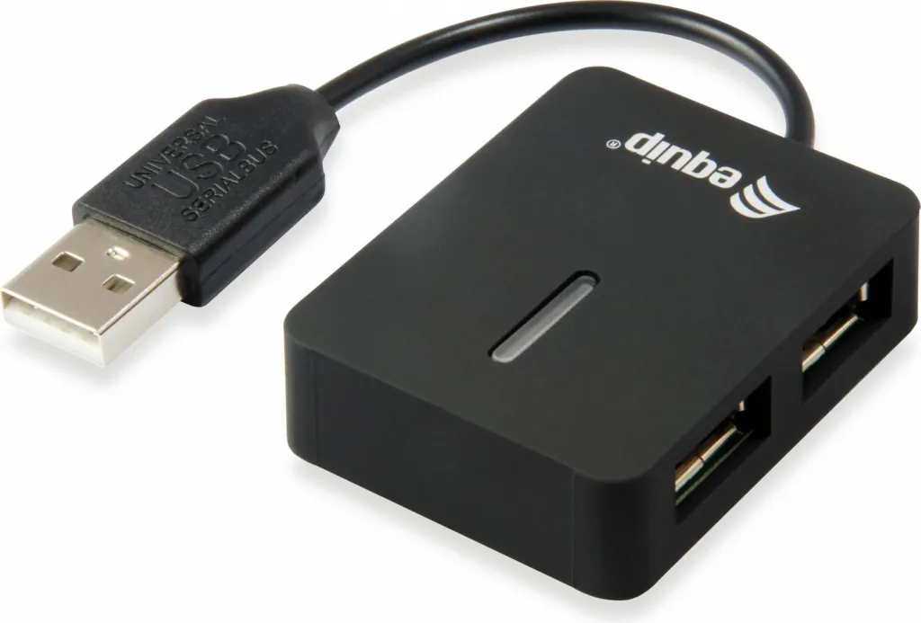 USB hub Equip 128952, 4 porta, USB 2.0, 480 Mbit/s, e zezë - 1