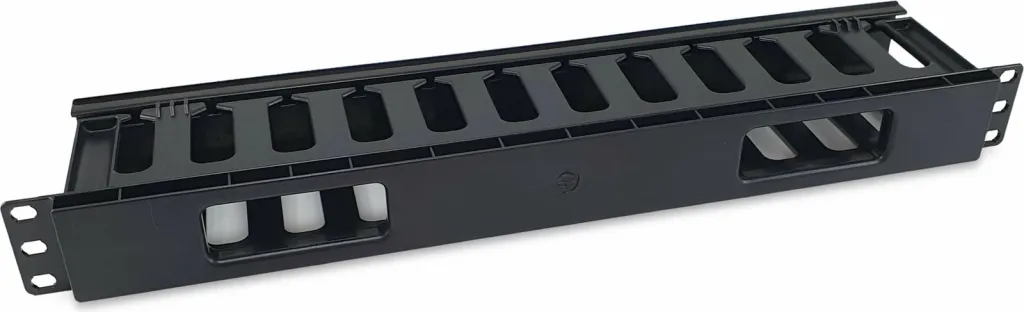 Panel menaxhimi kabllosh për rack 19 inch Equip 1U, ABS, e zezë - 5