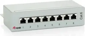Patch panel rrjeti Equip 8 porta, Cat.6, desktop, gri