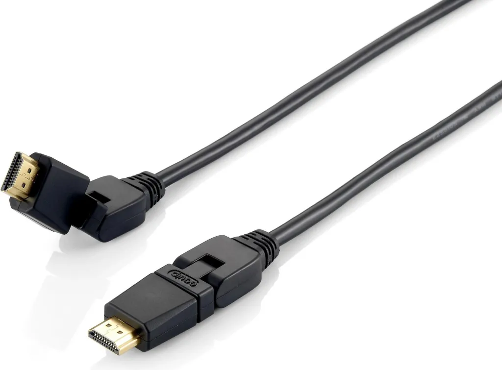 Kabëll HDMI 2.0 Equip Swivel, 3m, i zi - 1